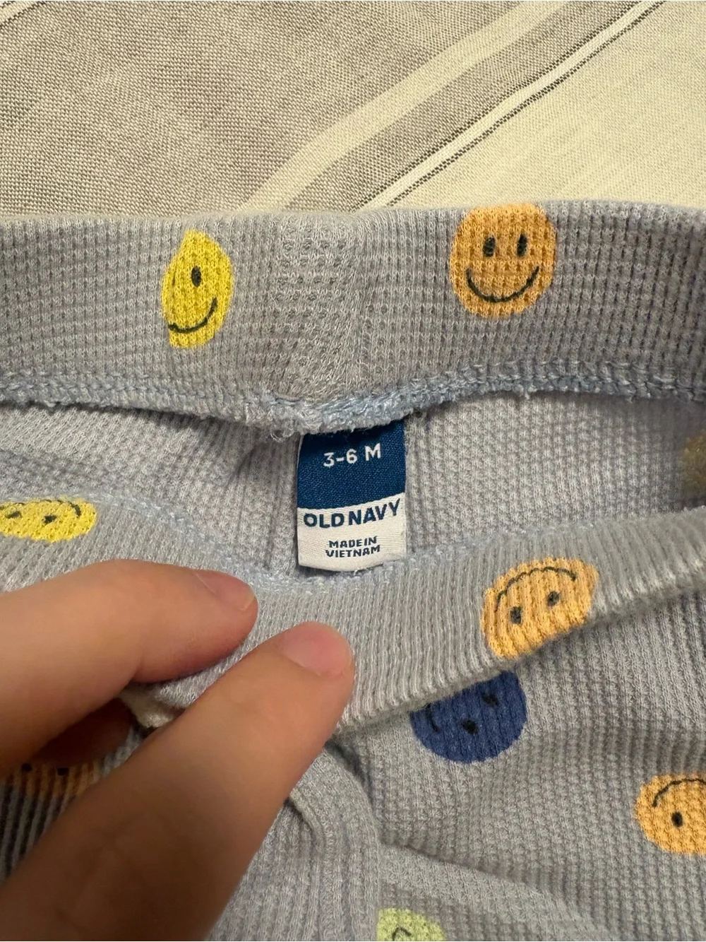 Old Navy Light Blue Smiley Pajama Set